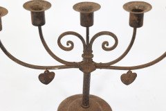 Goberg Germany Hugo Berger. Arts & Crafts Five Branch Handmade Iron Candelabra - Thumbnail 9