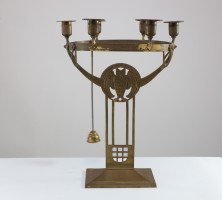 WMF ( attributed. ). An Art Nouveau Candelabra with Six Sconces to the Main Circular Ring - Thumbnail 5