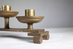 A Pair of Gothic Revival Heavy Brass Candelabras with 5 Graduating Candle Holders - Thumbnail 11