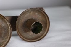 A Pair of Gothic Revival Heavy Brass Candelabras with 5 Graduating Candle Holders - Thumbnail 15