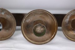 A Pair of Gothic Revival Heavy Brass Candelabras with 5 Graduating Candle Holders - Thumbnail 16