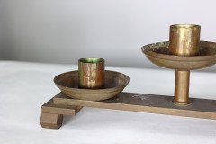 A Pair of Gothic Revival Heavy Brass Candelabras with 5 Graduating Candle Holders - Thumbnail 10