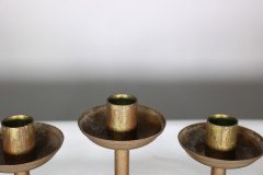 A Pair of Gothic Revival Heavy Brass Candelabras with 5 Graduating Candle Holders - Thumbnail 13