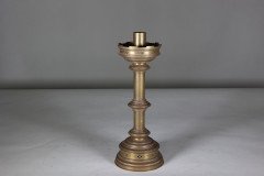 Jones & Willis, Pair of Gothic Revival Heavy Brass Castellated Candlesticks - Thumbnail 5