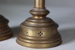 Jones & Willis, Pair of Gothic Revival Heavy Brass Castellated Candlesticks - Thumbnail 13