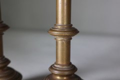 Jones & Willis, Pair of Gothic Revival Heavy Brass Castellated Candlesticks - Thumbnail 11