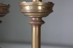 Jones & Willis, Pair of Gothic Revival Heavy Brass Castellated Candlesticks - Thumbnail 10
