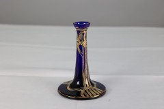 A Bohemian Austrian Art Nouveau Gilded Glass Flower Vase in Bristol Blue Colour - Thumbnail 7