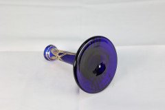 A Bohemian Austrian Art Nouveau Gilded Glass Flower Vase in Bristol Blue Colour - Thumbnail 15