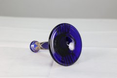 A Bohemian Austrian Art Nouveau Gilded Glass Flower Vase in Bristol Blue Colour - Thumbnail 16