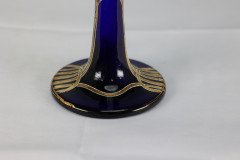 A Bohemian Austrian Art Nouveau Gilded Glass Flower Vase in Bristol Blue Colour - Thumbnail 14