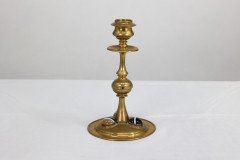 A Gothic Revival Brass Desk Set with a Pair of Candlesticks & a Matching Pen Tray - Thumbnail 4