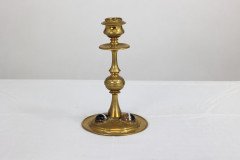 A Gothic Revival Brass Desk Set with a Pair of Candlesticks & Matching Pen Tray - Thumbnail 6