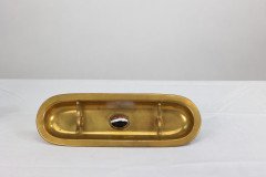 A Gothic Revival Brass Desk Set with a Pair of Candlesticks & a Matching Pen Tray - Thumbnail 10