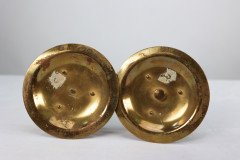 A Gothic Revival Brass Desk Set with a Pair of Candlesticks & a Matching Pen Tray - Thumbnail 19