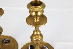 A Gothic Revival Brass Desk Set with a Pair of Candlesticks & Matching Pen Tray - Thumbnail 16