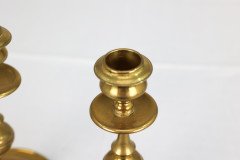 A Gothic Revival Brass Desk Set with a Pair of Candlesticks & Matching Pen Tray - Thumbnail 15
