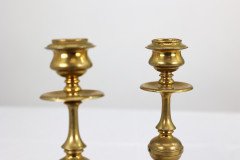 A Gothic Revival Brass Desk Set with a Pair of Candlesticks & a Matching Pen Tray - Thumbnail 7