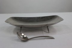 Keswick School of Industrial Art. A Firth Staybrite Stainless Steel Preserve Dish & Spoon - Thumbnail 12