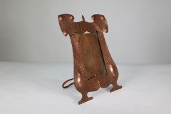J & F Pool, Arts & Crafts Hammered Copper Picture Frame with Writhen Stand - Thumbnail 8