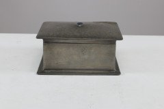 Liberty & Co., An Arts & Crafts Cedar Lined Pewter Jewelry Box with an Abalone Blue Semi-precious Stone - Thumbnail 2