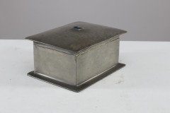 Liberty & Co., an Arts & Crafts Cedar Lined Pewter Jewelry Box with an Abalone Blue Semi-precious Stone - Thumbnail 4