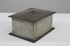 Liberty & Co., Arts & Crafts Cedar Lined Pewter Jewellery Box with Abalone Blue Semi-precious Stone - Thumbnail 6