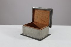 Liberty & Co., an Arts & Crafts Cedar Lined Pewter Jewelry Box with an Abalone Blue Semi-precious Stone - Thumbnail 10