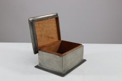Liberty & Co., Arts & Crafts Cedar Lined Pewter Jewellery Box with Abalone Blue Semi-precious Stone - Thumbnail 12