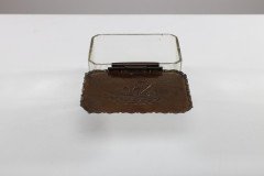 Mid-Century, c.1950 Glass and Copper Jewellery Box with Hand-Hammered Ship Lid - Thumbnail 9
