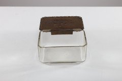 Mid-Century, c.1950 Glass and Copper Jewellery Box with Hand-Hammered Ship Lid - Thumbnail 11
