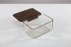 Mid-Century, c.1950 Glass and Copper Jewellery Box with Hand-Hammered Ship Lid - Thumbnail 12