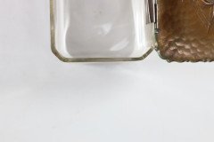 Mid-Century, c.1950 Glass and Copper Jewellery Box with Hand-Hammered Ship Lid - Thumbnail 15