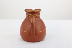 Prattware, Gothic Revival Terracotta Jug with Gilded Line Decoration - Thumbnail 3
