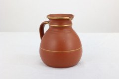 Prattware. A Gothic Revival Terracotta Jug with Gilded Line Decoration - Thumbnail 6