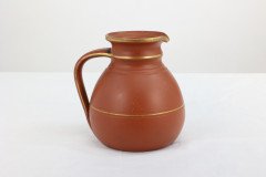 Prattware. A Gothic Revival Terracotta Jug with Gilded Line Decoration - Thumbnail 7
