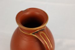 Prattware. A Gothic Revival Terracotta Jug with Gilded Line Decoration - Thumbnail 8