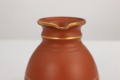 Prattware. A Gothic Revival Terracotta Jug with Gilded Line Decoration - Thumbnail 9