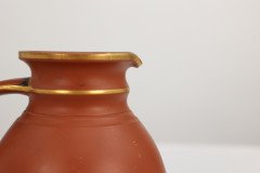 Prattware. A Gothic Revival Terracotta Jug with Gilded Line Decoration - Thumbnail 10