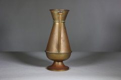 A Large Gothic Revival Heavy Brass Jug with a Simple Angular Form & Handle - Thumbnail 2