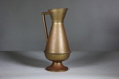 A Large Gothic Revival Heavy Brass Jug with a Simple Angular Form & Handle - Thumbnail 6