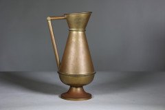 A Large Gothic Revival Heavy Brass Jug with a Simple Angular Form & Handle - Thumbnail 7