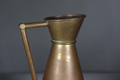 A Large Gothic Revival Heavy Brass Jug with a Simple Angular Form & Handle - Thumbnail 8