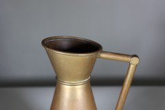 A Large Gothic Revival Heavy Brass Jug with a Simple Angular Form & Handle - Thumbnail 9