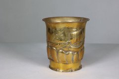 Margaret Gilmour School, Arts & Crafts Brass Planter with Galleon Scene - Thumbnail 3