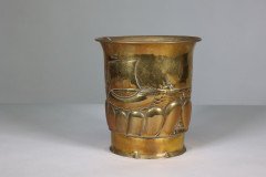 Margaret Gilmour School, Arts & Crafts Brass Planter with Galleon Scene - Thumbnail 6