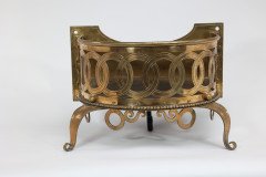 Birmingham Guild of Handicraft Attributed, a Gilded Semi-circular Brass Planter - Thumbnail 2