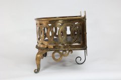 Birmingham Guild of Handicraft Attributed, a Gilded Semi-circular Brass Planter - Thumbnail 4