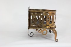 Birmingham Guild of Handicraft Attributed, a Gilded Semi-circular Brass Planter - Thumbnail 8