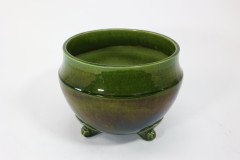Bretby. An Arts & Crafts Green Planter & Stand Both Stamped Bretby - Thumbnail 4